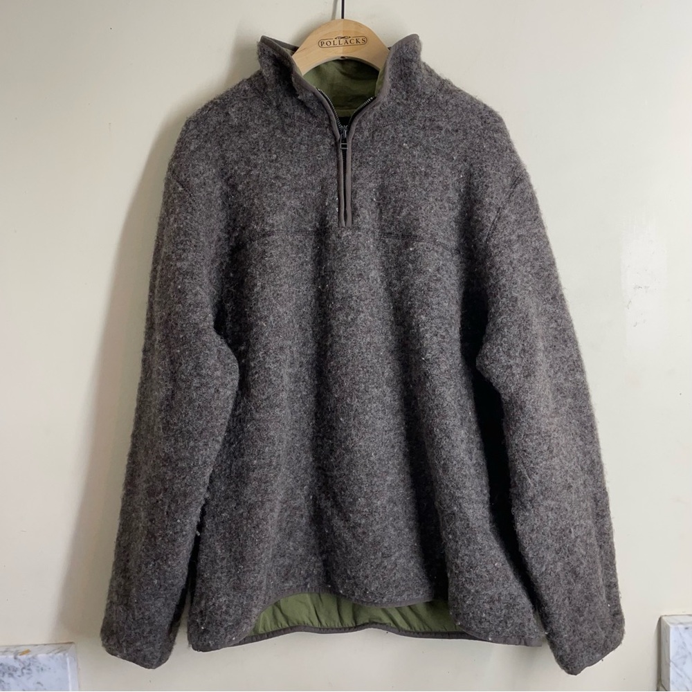 Bonobos Wool Blend Half Zip Pullover size XL Lanificio Roma Italy Brown Gray